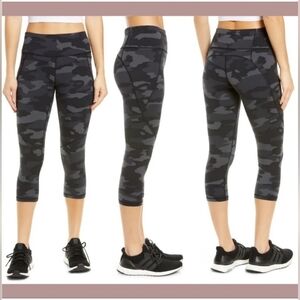 Sweaty Betty Get The Power Black and Grey Camo Print 7/8 Leggings size small